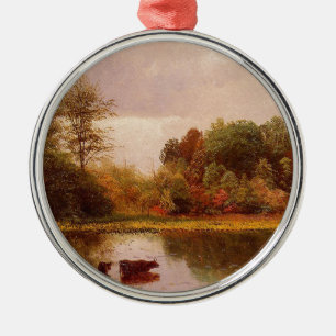 Kühe in einer wasserreichen Landschaft, Albert Bie Ornament Aus Metall