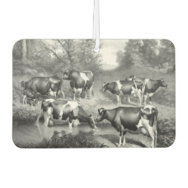 Kühe in Weidegraukunst Autolufterfrischer