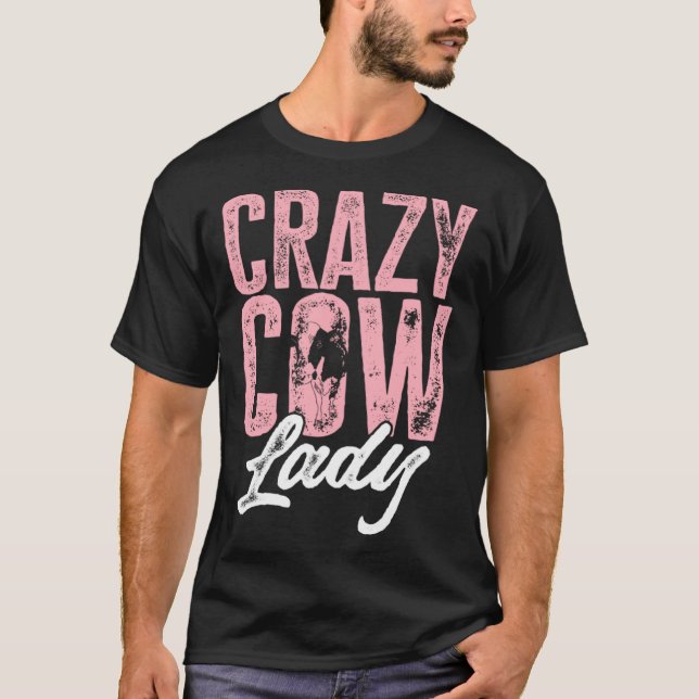 Kühe Landtiere - Crazy Cow Lady Pullover Hoodie (Vorderseite)