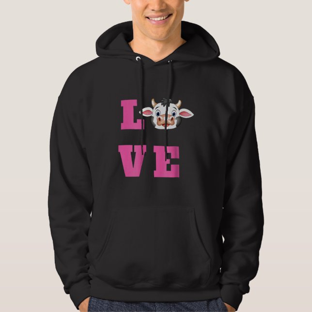 Kühe Liebe Moo Rind Bauer Ehefrau Ranch Hoodie (Vorderseite)