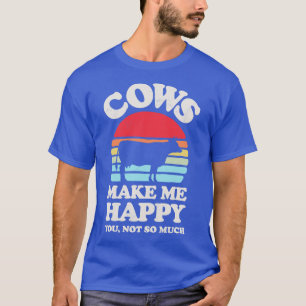 Kühe machen mich glücklich Sunset Retro für Männer T-Shirt