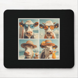 Kühe mit Sonnenbrille Strand Kuh Tiere Urlaub Mousepad