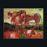 Kühe (nach Jordaens) von Vincent van Gogh Postkarte<br><div class="desc">Kühe (nach Jordaens) von Vincent van Gogh ist ein Vintages Naturgemälde aus Post-Impressionismus mit braunen Milchkühen, die auf einer Wiese auf einem Bauernhof in Auvers-sur-Oise, Frankreich, weiden. Über den Künstler: Vincent Willem van Gogh war ein postimpressionistischer Maler, dessen Werk durch seine raue Schönheit, emotionale Ehrlichkeit und seine kühne Farbe besonders...</div>