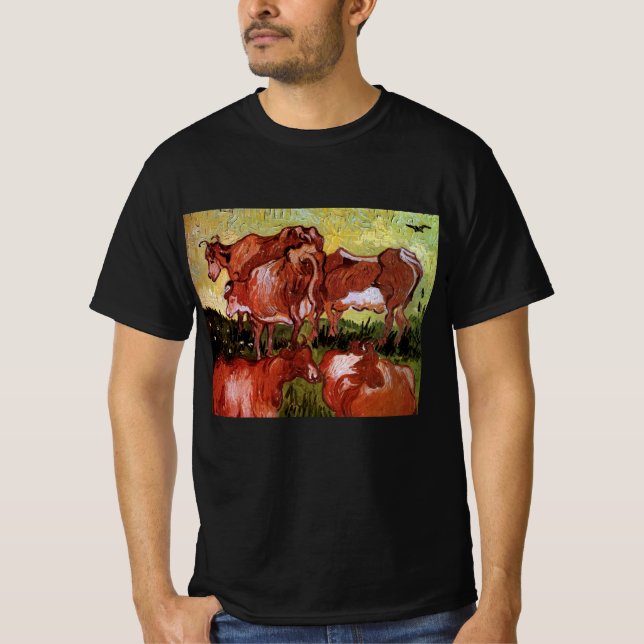 Kühe (nach Jordaens) von Vincent van Gogh T-Shirt (Vorderseite)