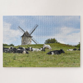 Kühe Rindermilch Windmühle Weide Puzzle