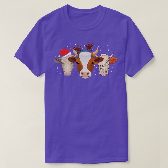 Kühe Uggly Weihnachten T-Shirt (Design vorne)
