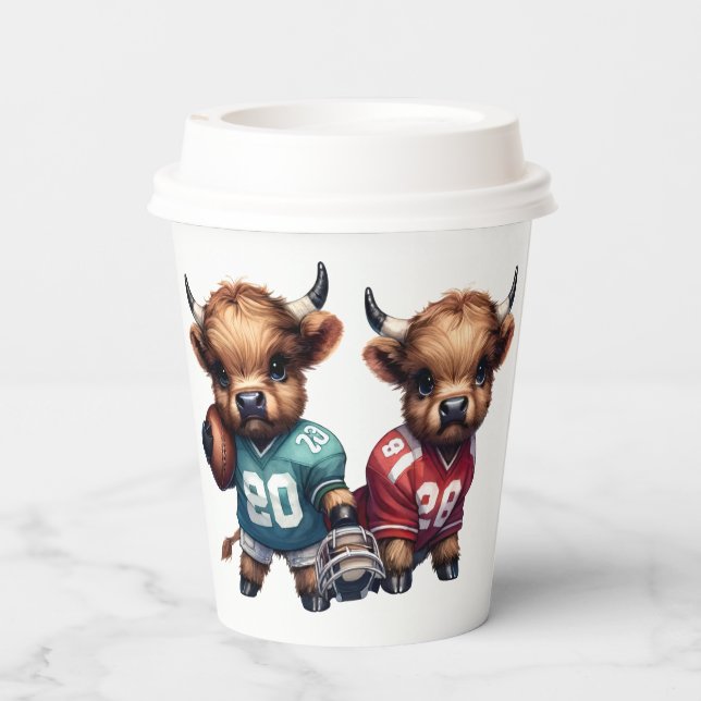 Kühe und Fußball Pappbecher (Rückseite)