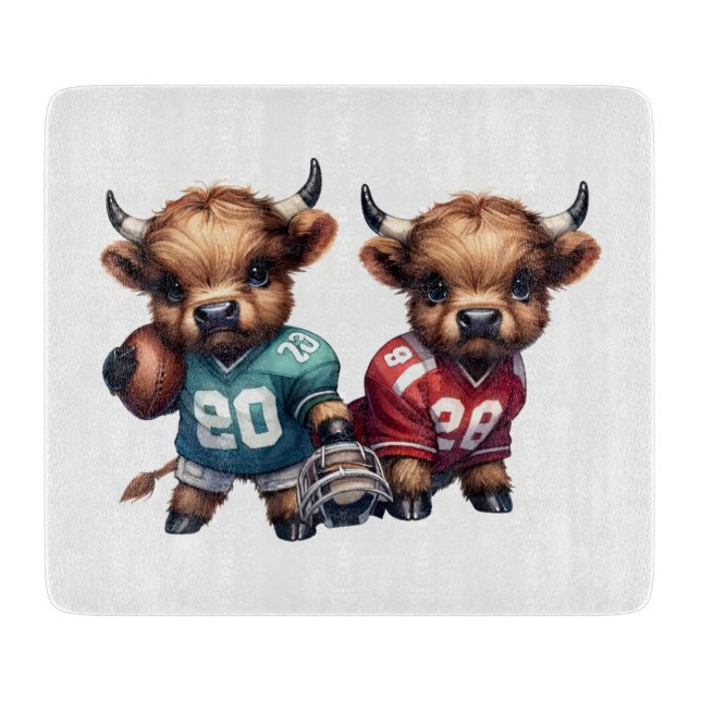 Kühe und Fußball Schneidebrett (Vorderseite)