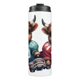 Kühe und Fußball Thermosbecher