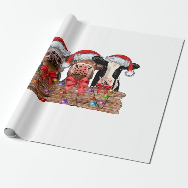 Kühe Weihnachten Geschenkpapier (Ungerollt)