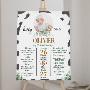 Kuhfarm erstes Geburtstagszeichen Poster