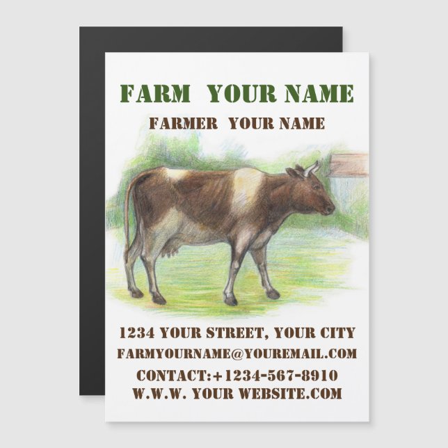 Kuhfarm Magnetkarte (Vorne/Hinten)