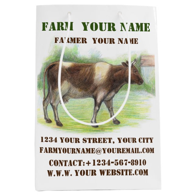 Kuhfarm Mittlere Geschenktüte (Vorderseite)