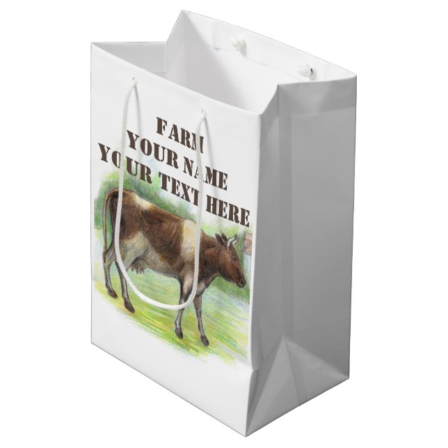 Kuhfarm Mittlere Geschenktüte (Vorderseite Schrägansicht)