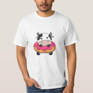 Kuhfarm Tier in Donut Kawaii Kühe Donuts T-Shirt
