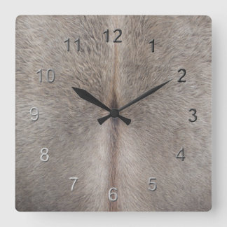 Kuhfell Quadratische Wanduhr