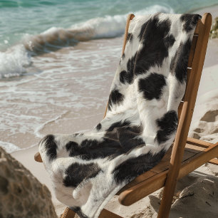 Kuhfell Schwarz weiße Flecken Strandtuch