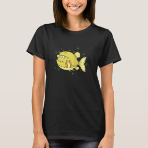 Kuhfisch als Nerd mit Buch Aquarium T-Shirt