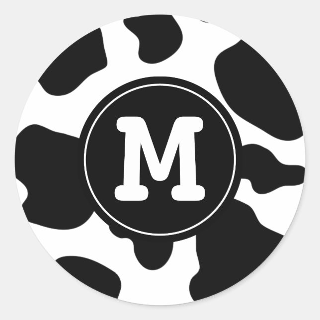 Kuhflecken Muster rund Aufkleber | Tierausdruck (Vorderseite)