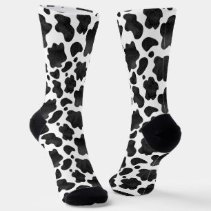 Kuhflecken-Muster Schwarz-Weiß-Tierdruck Socken