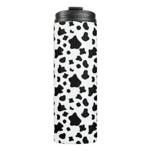 Kuhflecken, Tierfelldruck, Schwarz-Weiß-Splash Thermosbecher