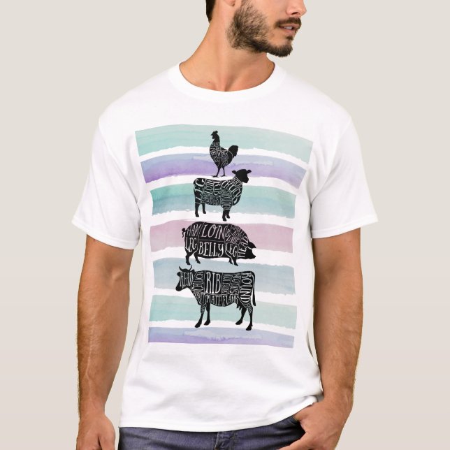 Kuhfleisch Fleisch von Hühnerfleisch von Kühen, Sc T-Shirt (Vorderseite)
