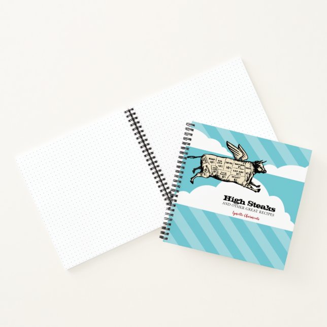 Kuhfleisch schneidet persönliches Kochbuch Rezept  Notizbuch (Innenseite)