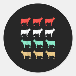 Kuhgeschenk Cow Design - Funny Cow Lover Runder Aufkleber