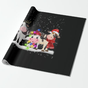 Kuhgeschenk   Funny Christmas Cow Family Snow Geschenkpapier