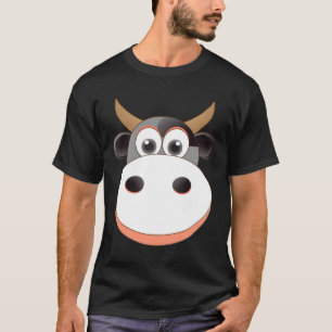Kuhgesicht Kostüm Cool Billig Halloween Tier T-Shirt