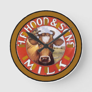 Kuhgesicht, Milchuhr Vintag Runde Wanduhr
