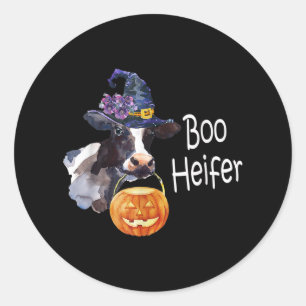 Kuhherde Boo Heifer Kuh zu Halloween Runder Aufkleber