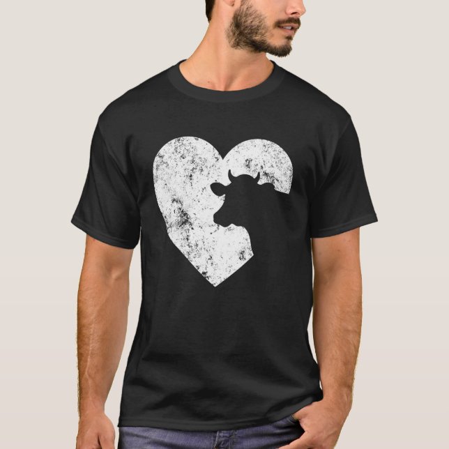 Kuhherz für ein Mädchen, das Kühe Liebe Rind H T-Shirt (Vorderseite)