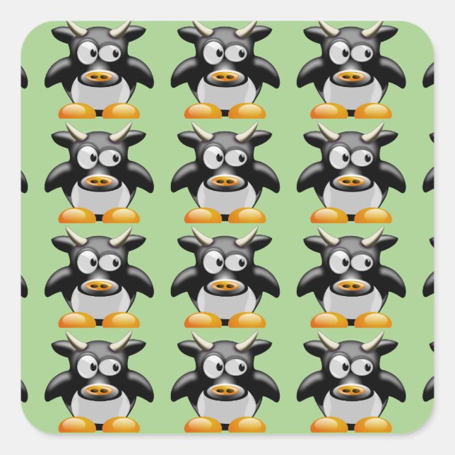 Kuhkleber Quadratischer Aufkleber (Vorderseite)