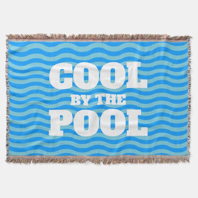 Kühl am Pool blaue Wellenwasserlinien Muster Decke (Vorderseite)