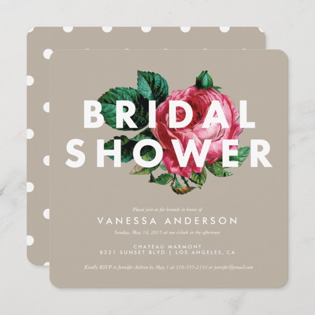 kühl botanisch | Einladung zur Brautdusche (Vorne/Hinten)