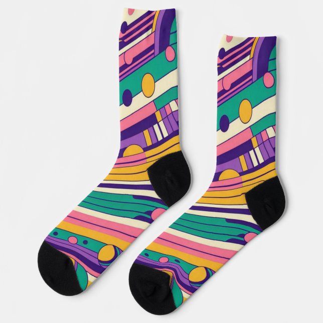 Kühl, bunt Retrodesign der 80er/90er Socken (Linkes Detail)
