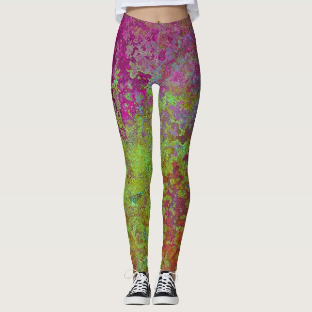 Kühl, farbig, Spritzer Paint, Grunge Abstrakt Leggings (Vorderseite)