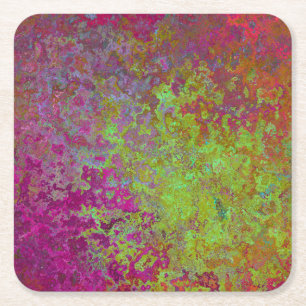 Kühl, farbig, Spritzer Paint, Grunge Abstrakt Rechteckiger Pappuntersetzer