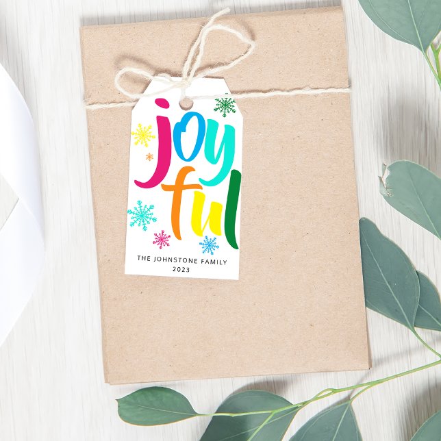 kühl gefärbtes Joyful Christmas Geschenkanhänger (Von Creator hochgeladen)