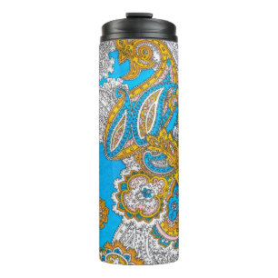 kühl, grungy, islamisch, psychedelisch, bunt orna thermosbecher