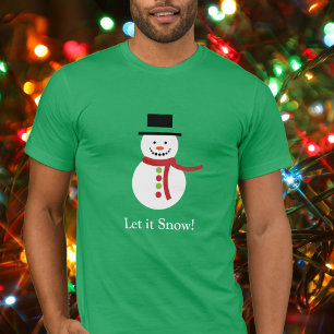 kühl LASSEN ES SCHNEE Weihnachten Lächeln Snowman T-Shirt