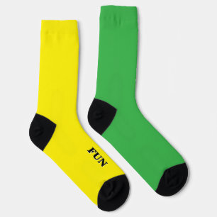Kühl, lustig, hellgelb, grün, einfarbig socken