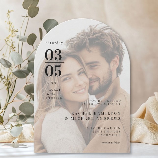 kühl, minimal, Trending, Foto, Arch, Hochzeit Einladung (Bold, Minimal, Trending, Photo, Arch, Wedding Invitation)