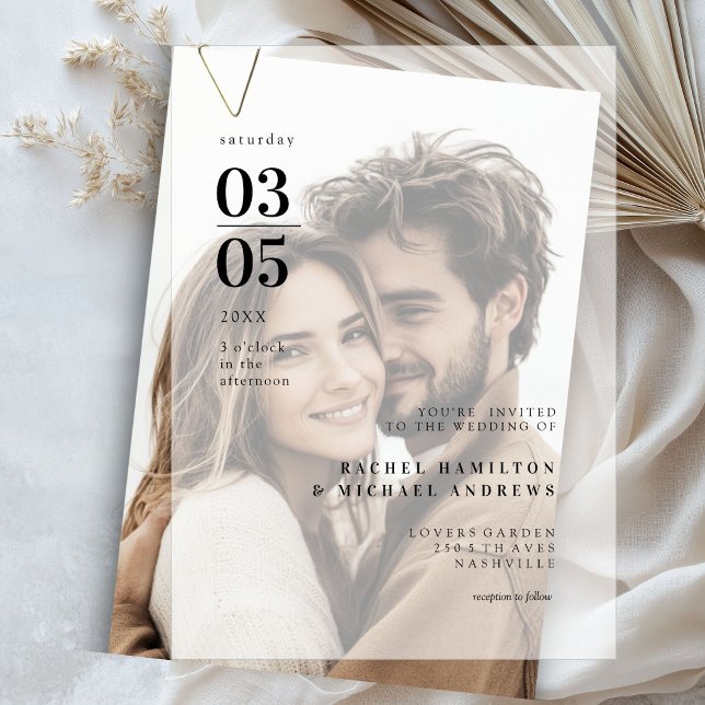 kühl, minimal, Trending, Hochzeit (Bold, Minimal, Trending, Wedding Vellum Invitations)
