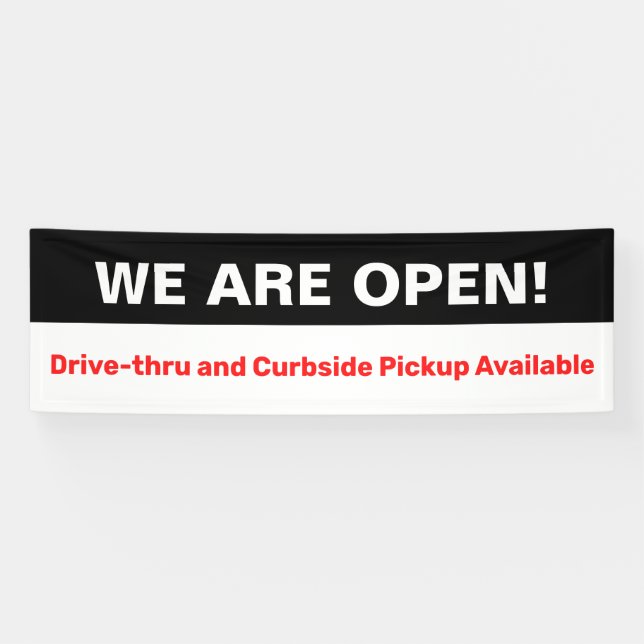 Kühl sind wir offen Drive Through Curbside Pick-up Banner (Horizontal)