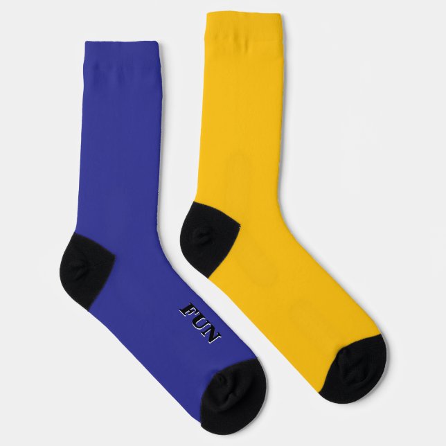 Kühl Spaß Orange Blau Einheitsfarbene Nichtpassend Socken (Rechts)