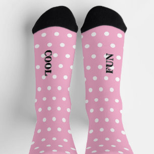Kühl Spaß Pastellrosa Weiße Tupfen Socken