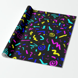Kühl und funky vintage 80er inspirierte Geometrie Geschenkpapier