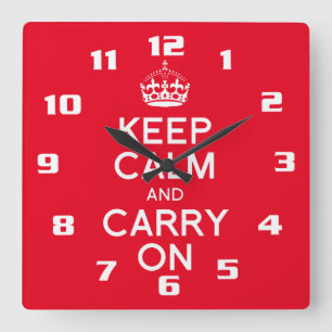 Kühl und klassisch bleiben Sie ruhig und machen Si Quadratische Wanduhr